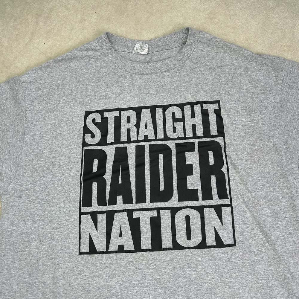 Vintage Y2K NFL Los Angeles Oakland Raiders Nation Football TShirt Men's XL - Picture 2 of 7